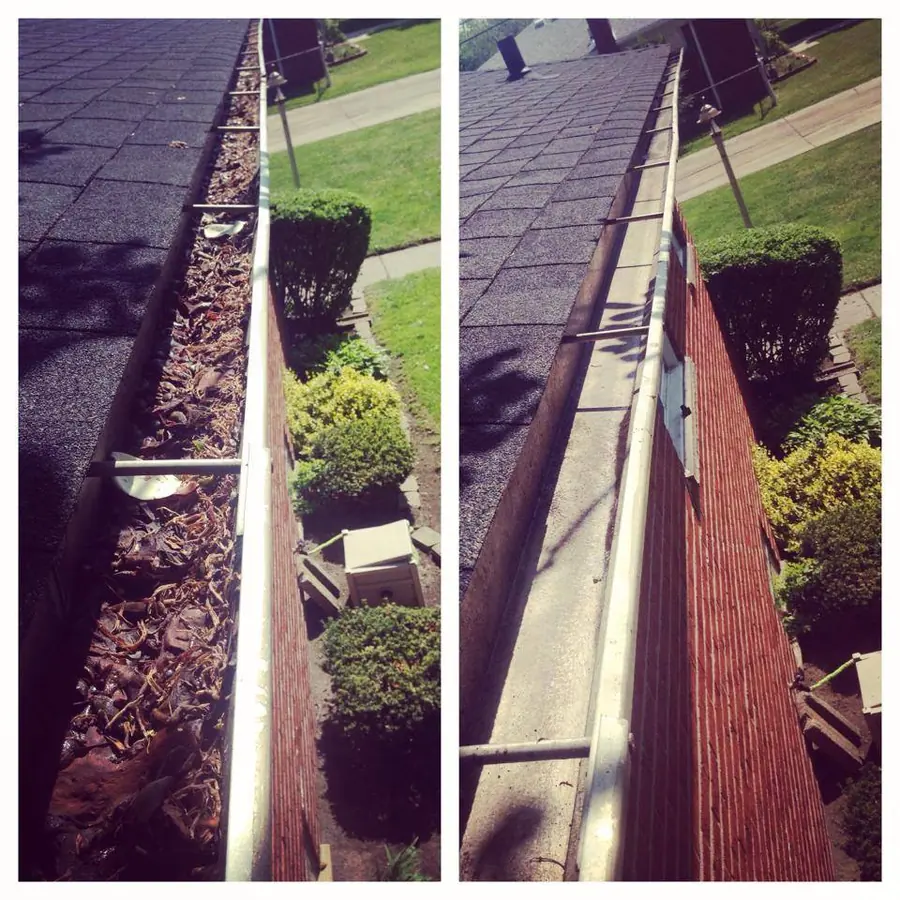 Houston gutter before and after cleaning