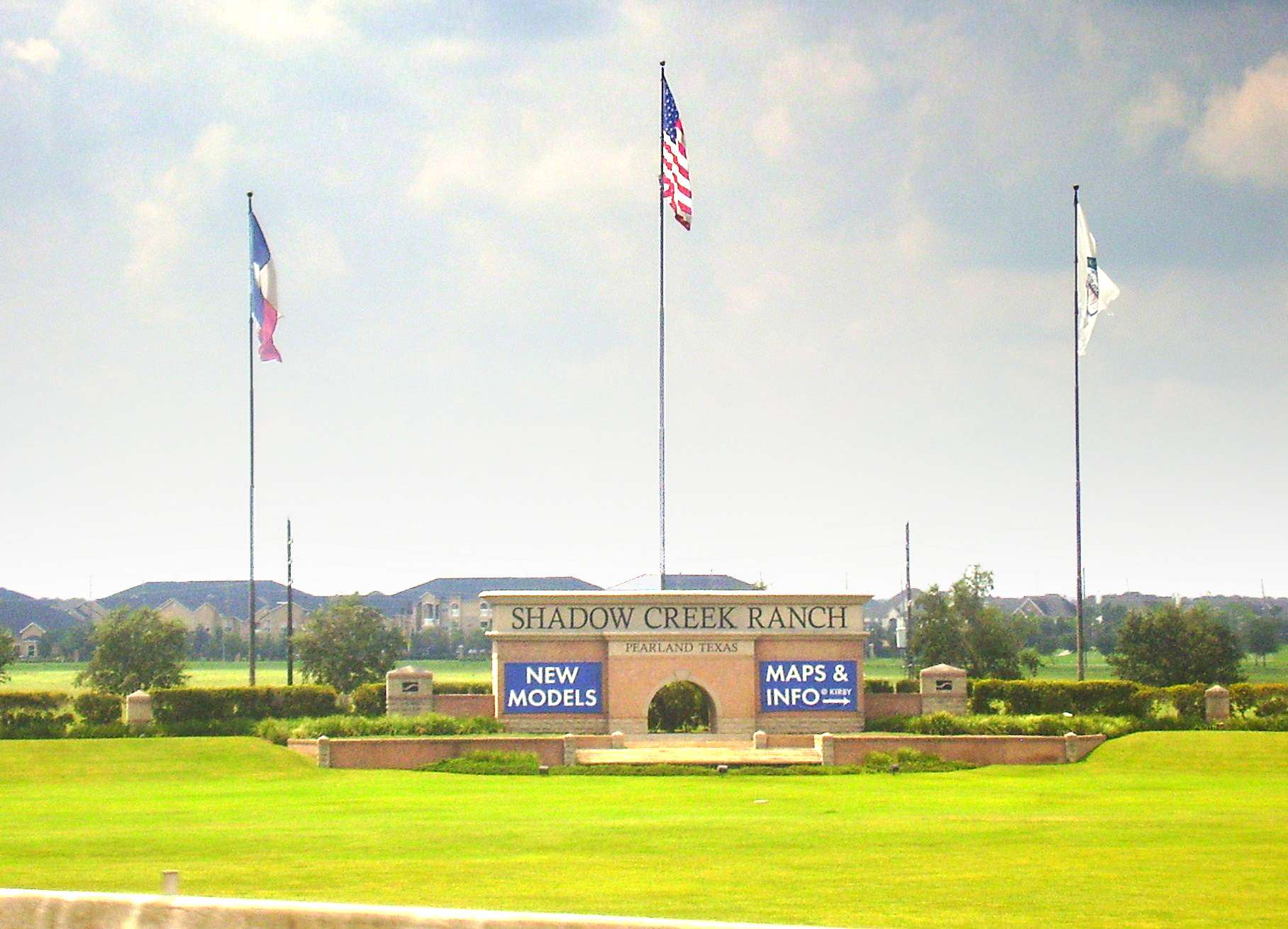Shadow Creek Ranch Pearland Texas neighborhood entrance sign
